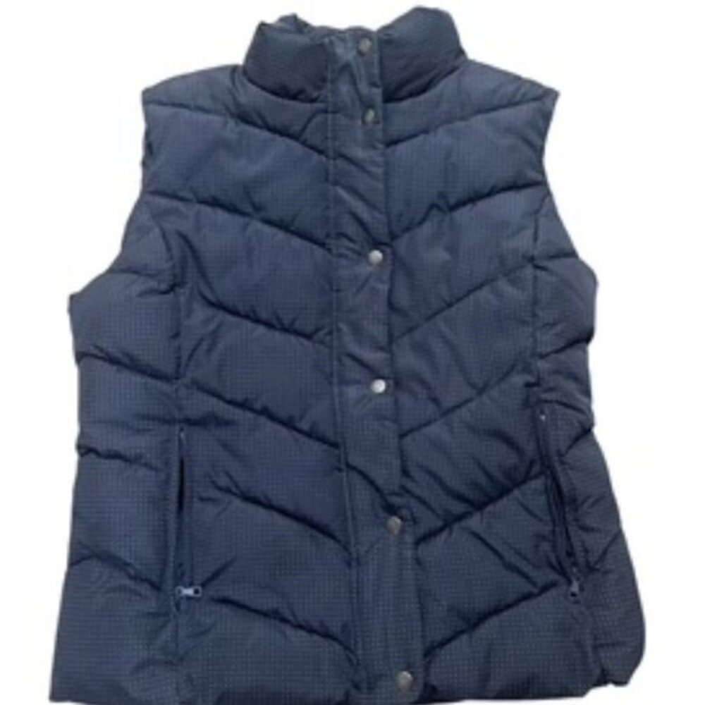 The Gap Winter Warmth Quilted Vest Women’s LARGE Outerwear Blue Full Zip Front - Picture 2 of 13
